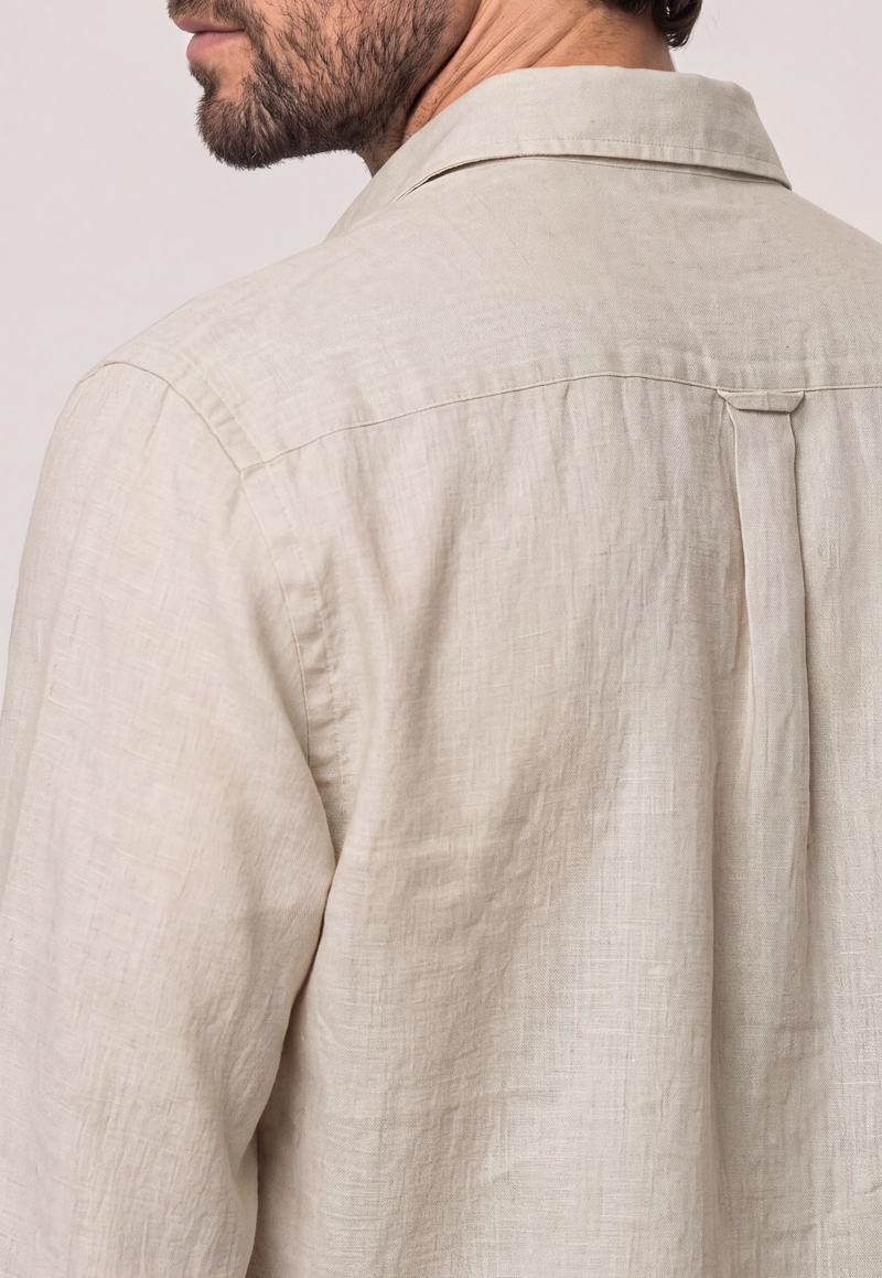 CAMISA LINO BEIGE GREEN BAY - 4
