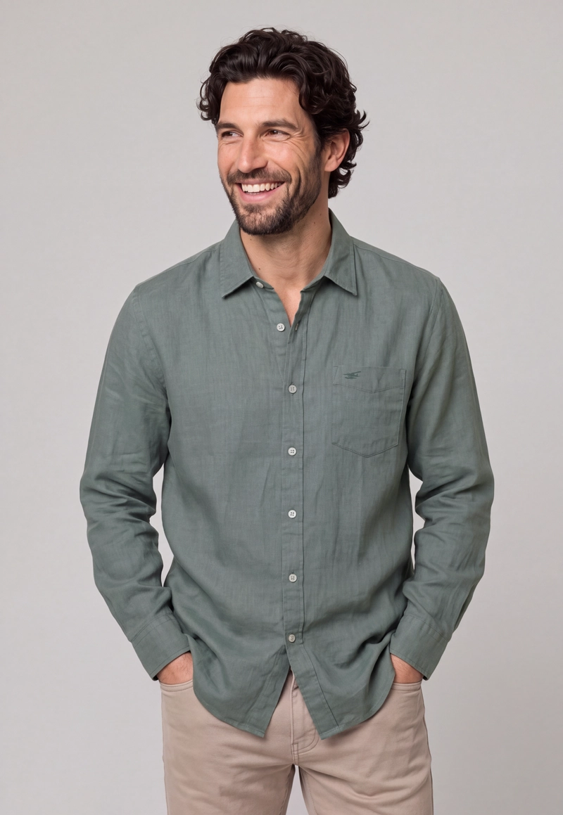 CAMISA LINO GREEN BAY RIVER - 1