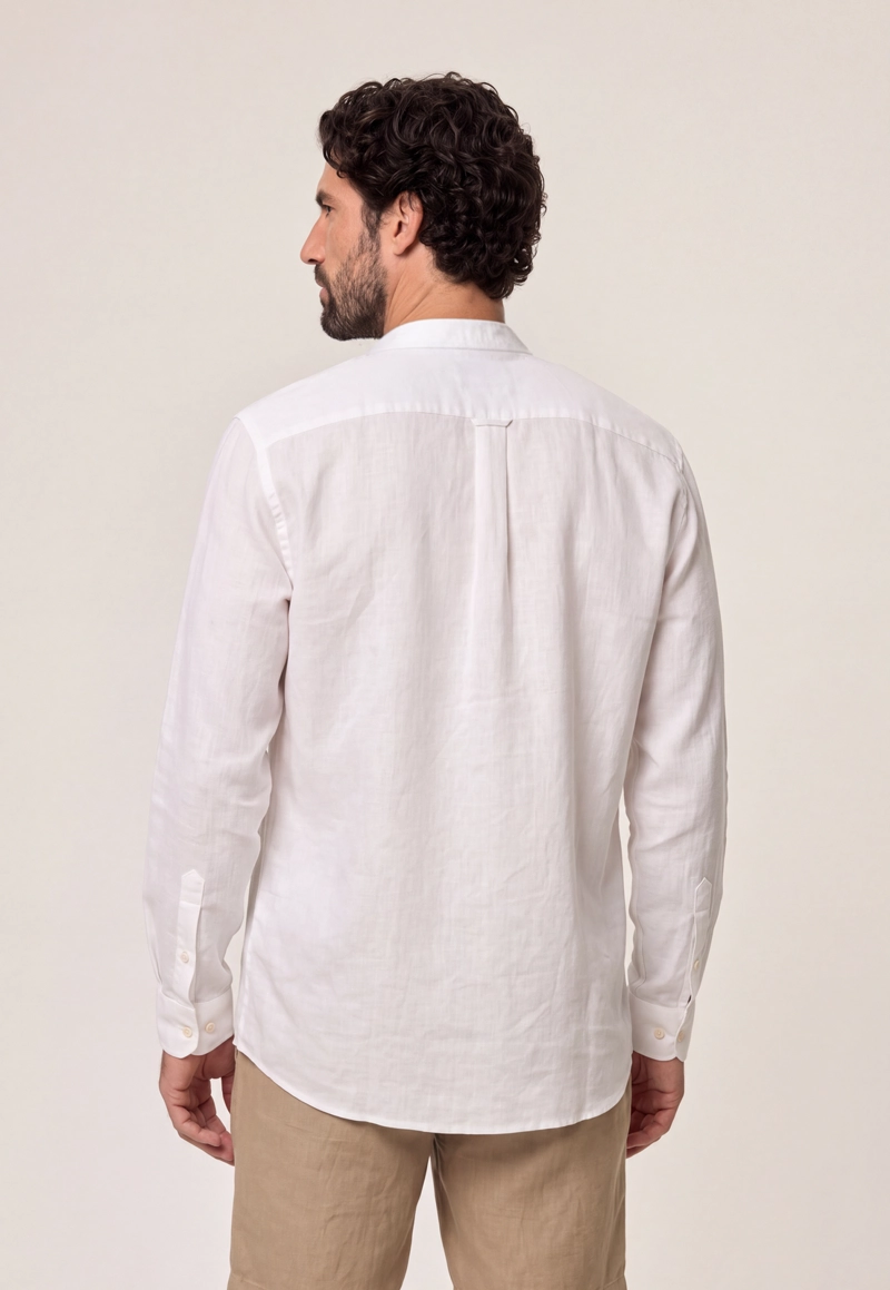 CAMISA CUELLO MAO LINO MIDLAND WHITE - 3