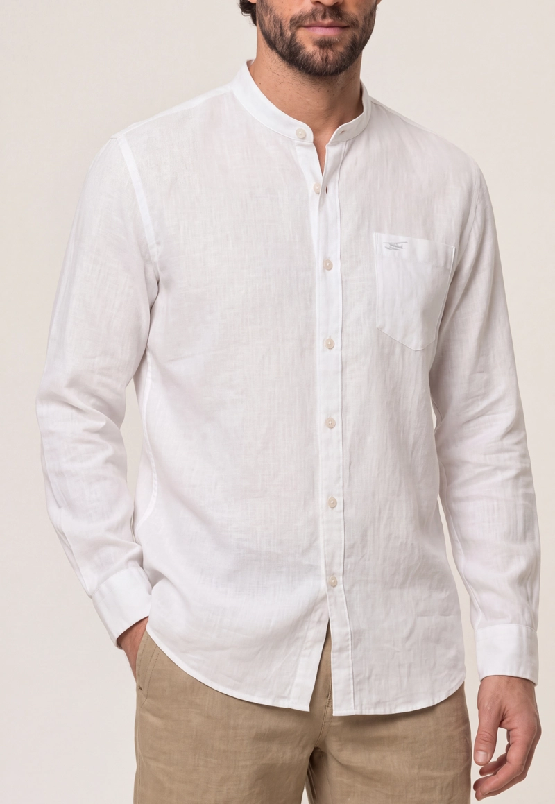 CAMISA CUELLO MAO LINO MIDLAND WHITE - 4