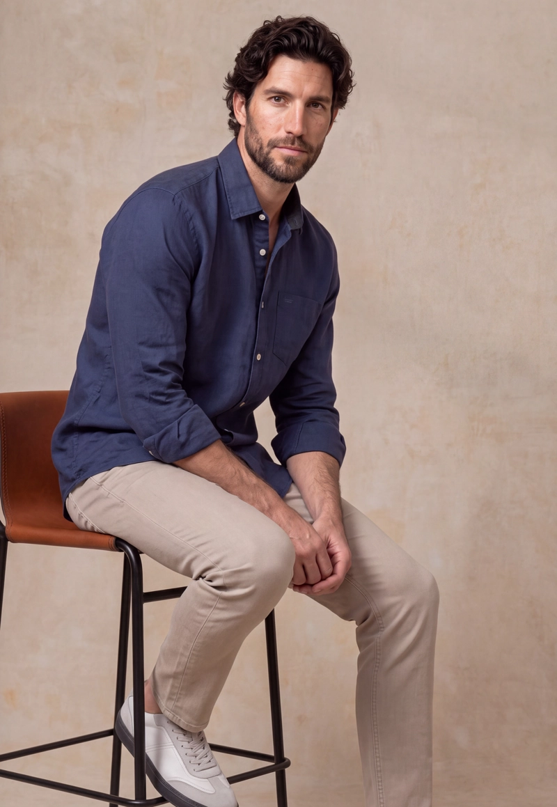 CAMISA LINO GREEN BAY NAVY - 5
