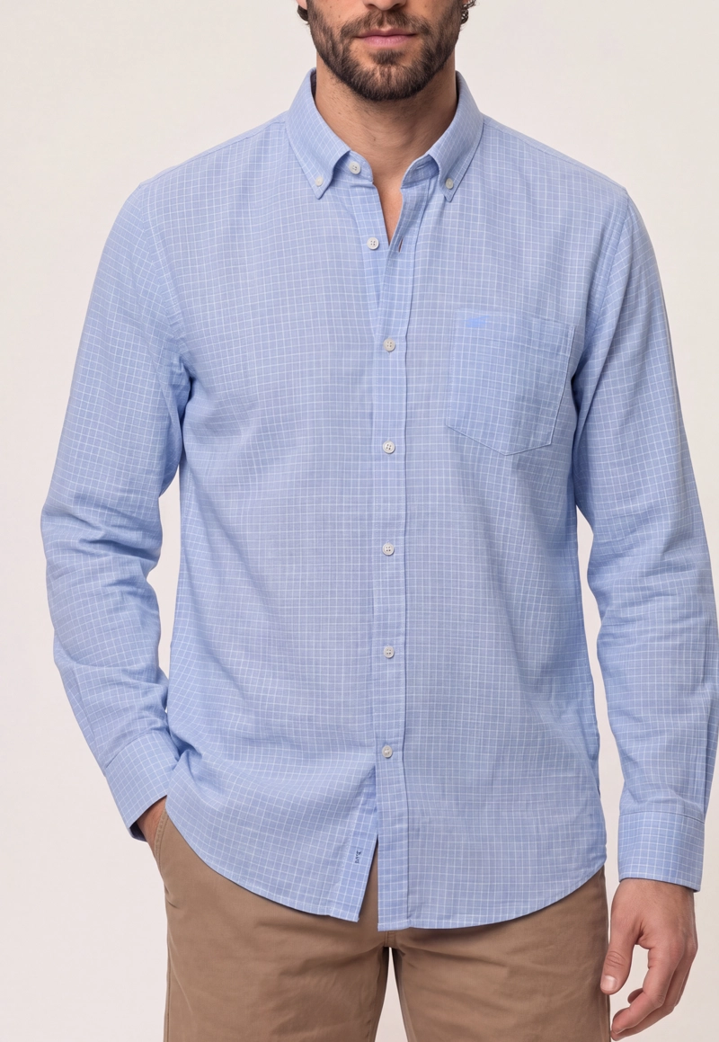 CAMISA LINO LISTADA OMAGA SKY - 4