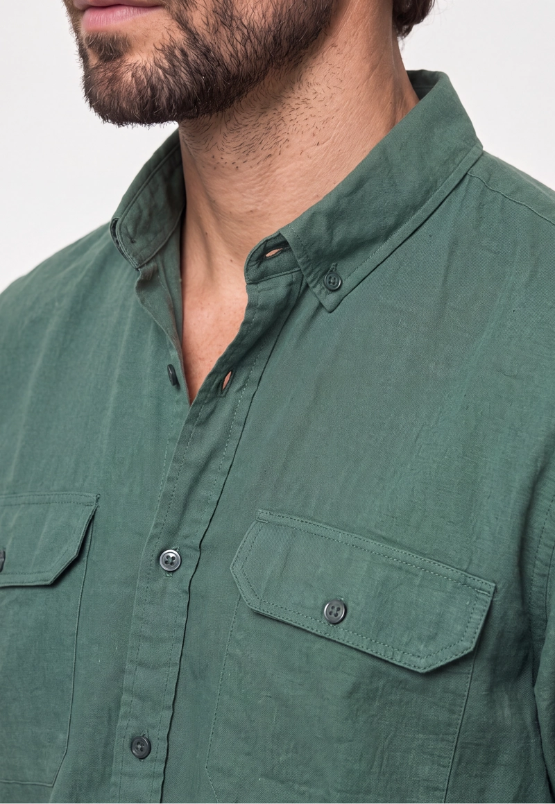 CAMISA LINO CAMDEN DK RIVER - 4