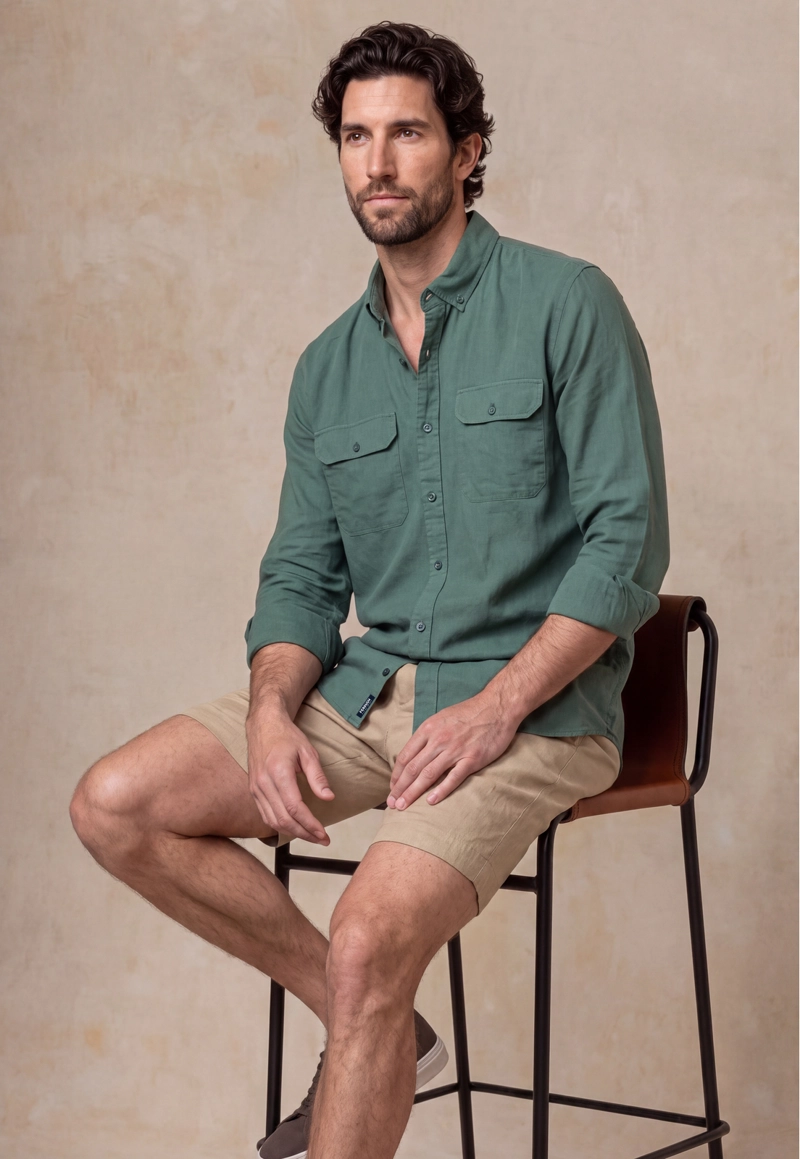 CAMISA LINO CAMDEN DK RIVER - 5
