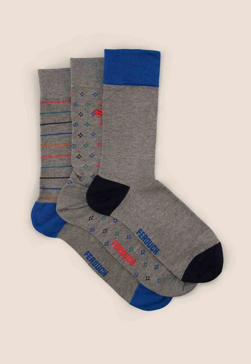 TRIPACK CALABAZAS LT GREY MELALANGE - 2