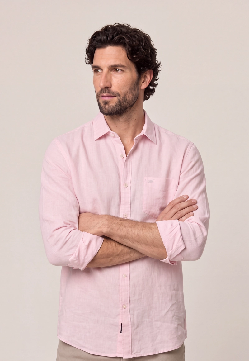 CAMISA LINO GREEN BAY PINK - 1