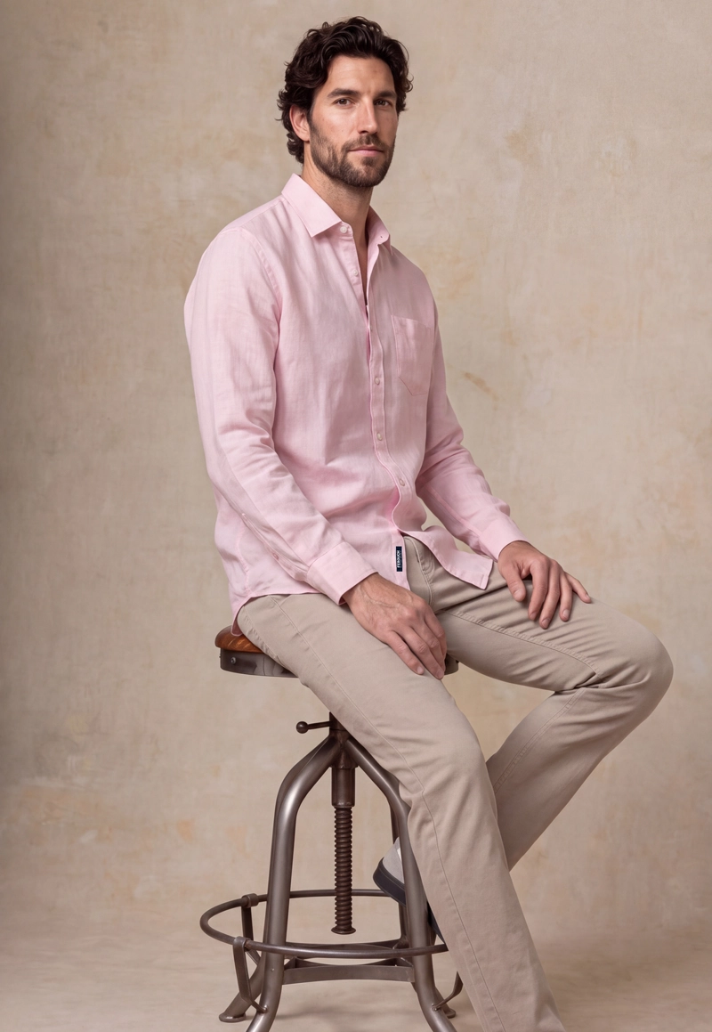 CAMISA LINO GREEN BAY PINK - 5
