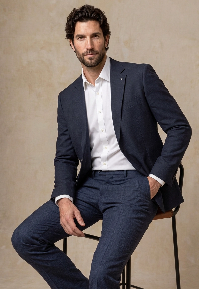 PANTALON SUIT LINO CORAL WAY NAVY - 5