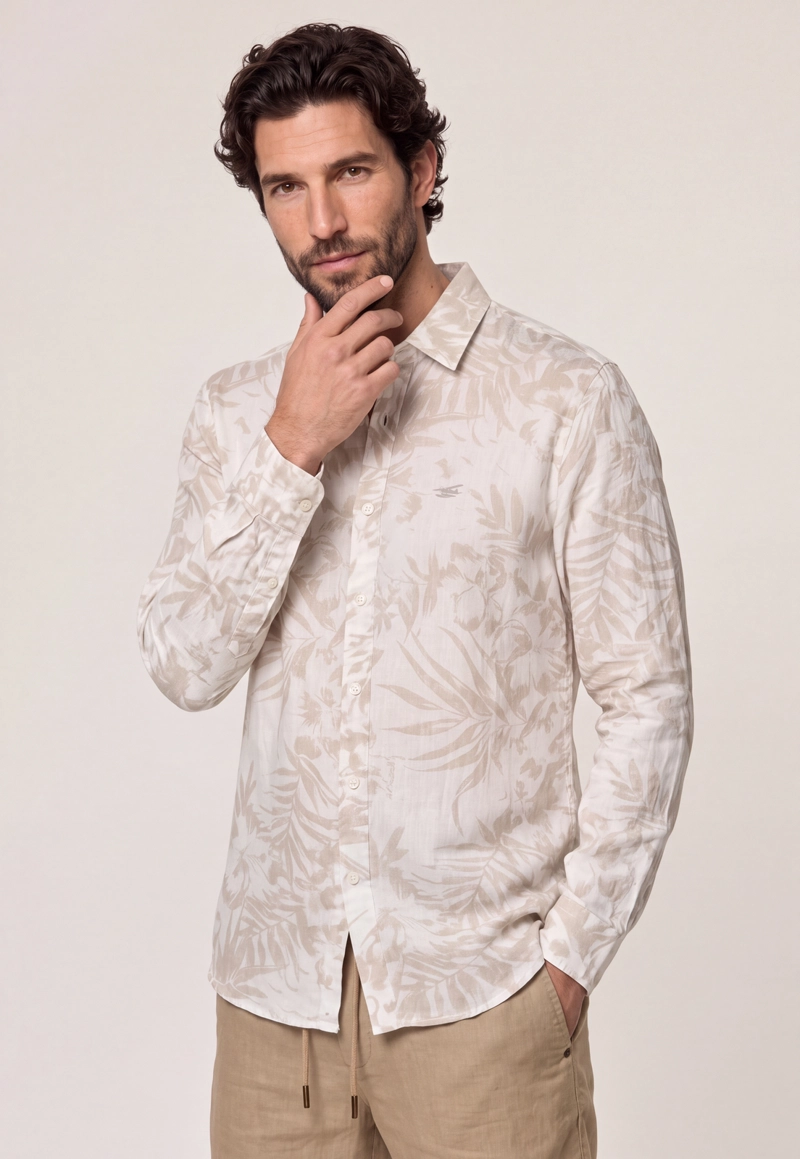 CAMISA LINO CORAL WAY BEIGE - 1