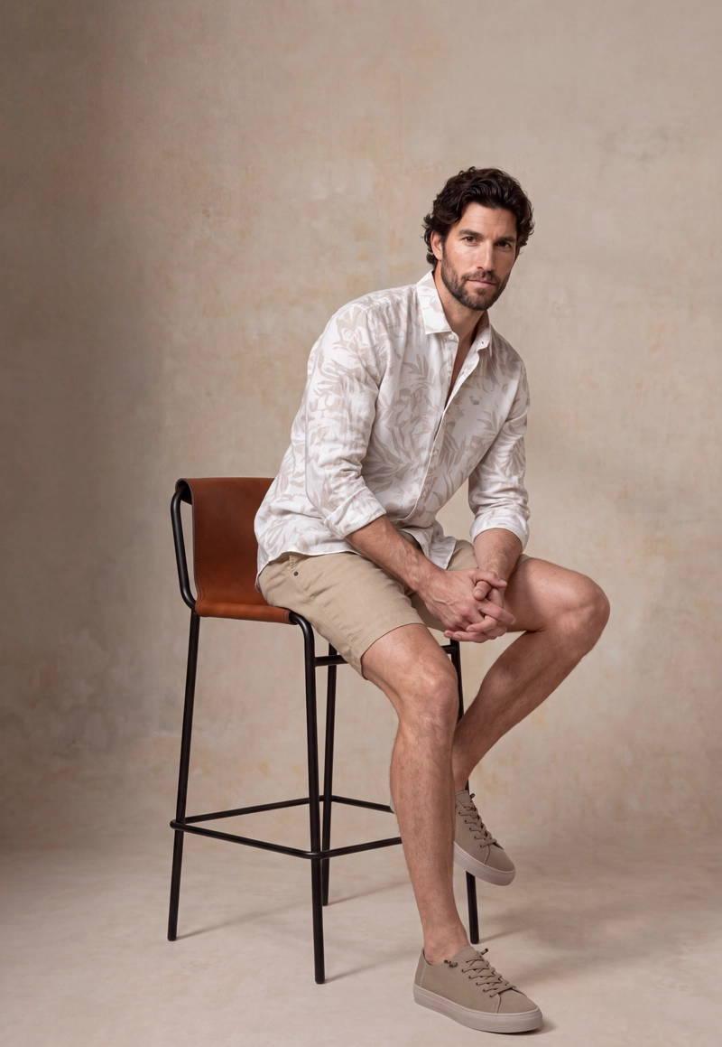 CAMISA LINO CORAL WAY BEIGE - 5
