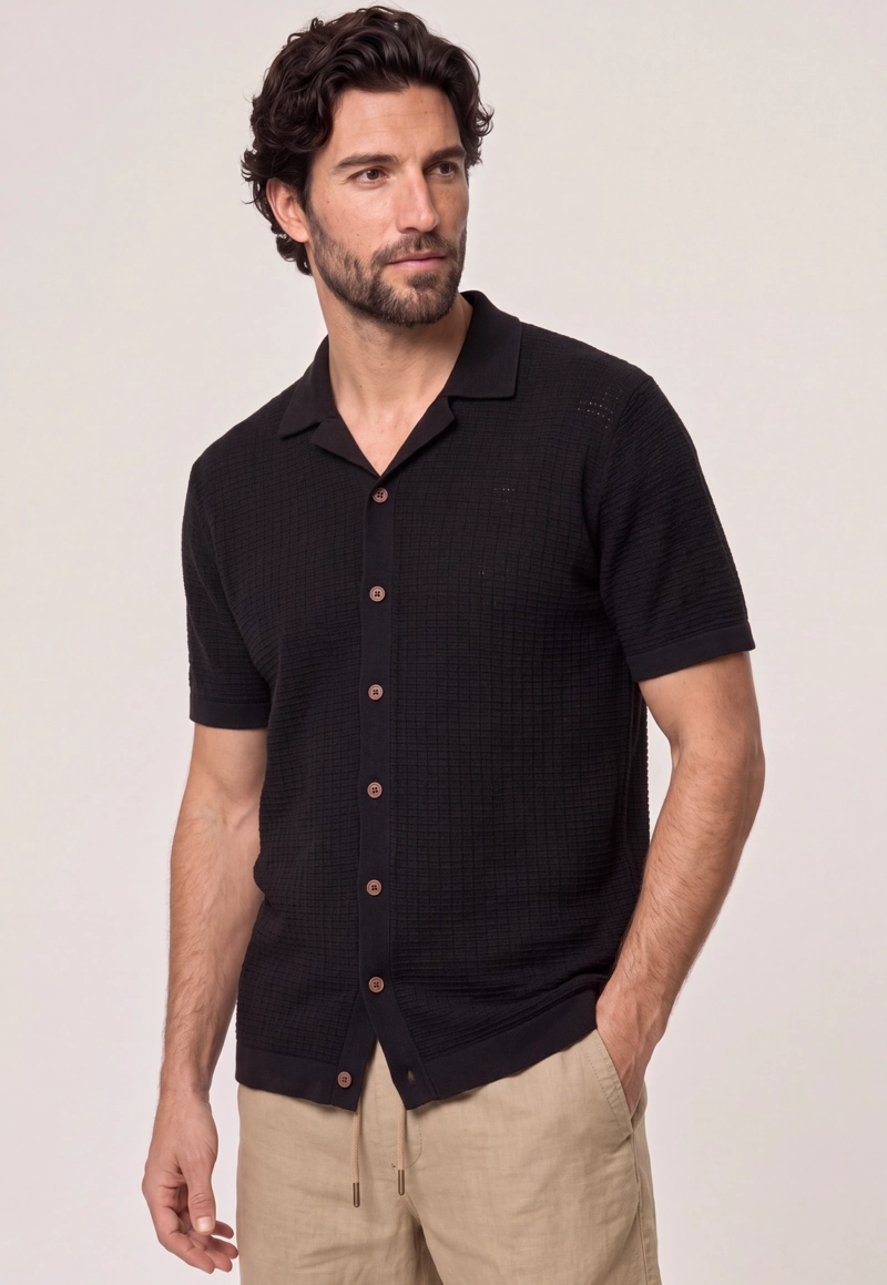 CAMISA CORAL GABLES BLACK - 1