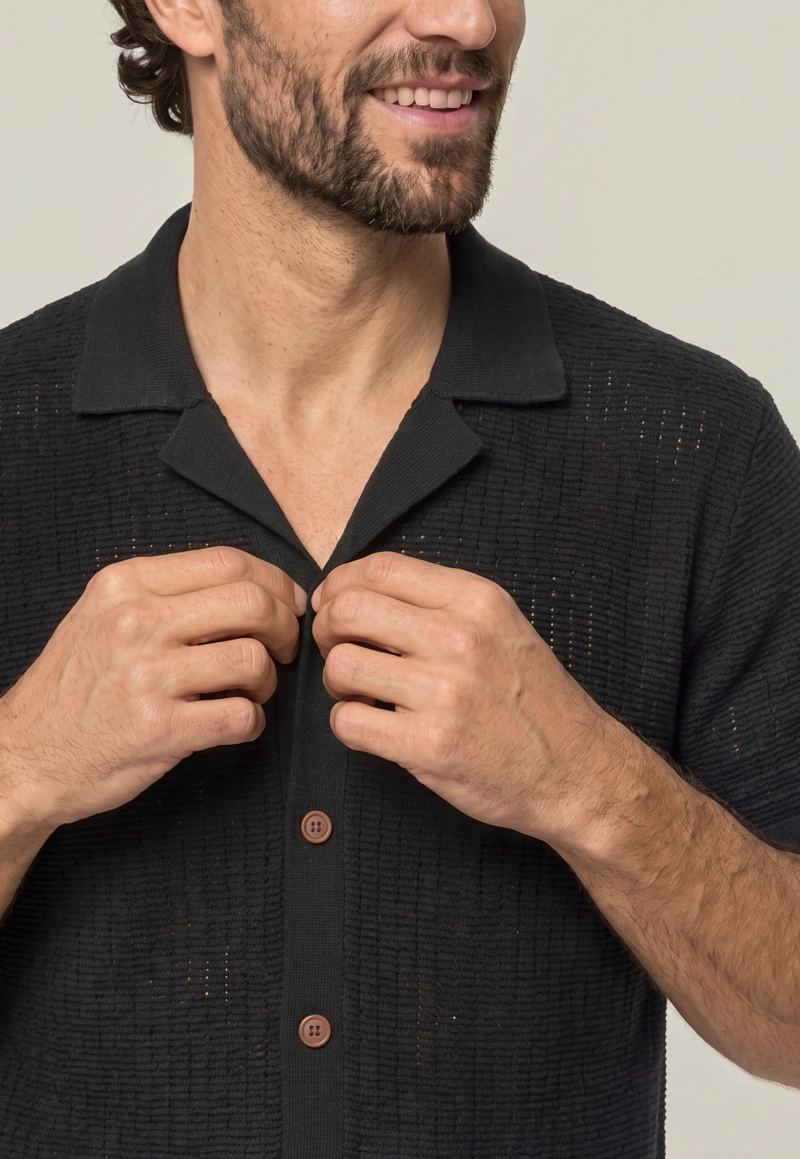 CAMISA CORAL GABLES BLACK - 4
