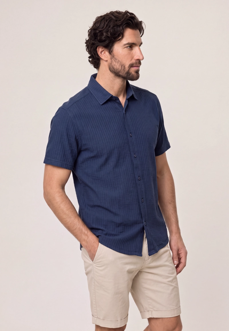 CAMISA CABOT NAVY - 1