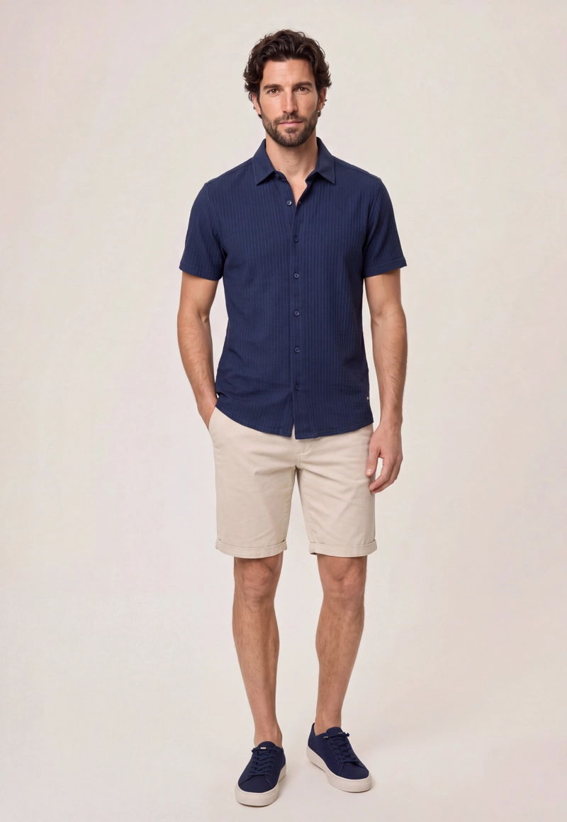 CAMISA CABOT NAVY - 2