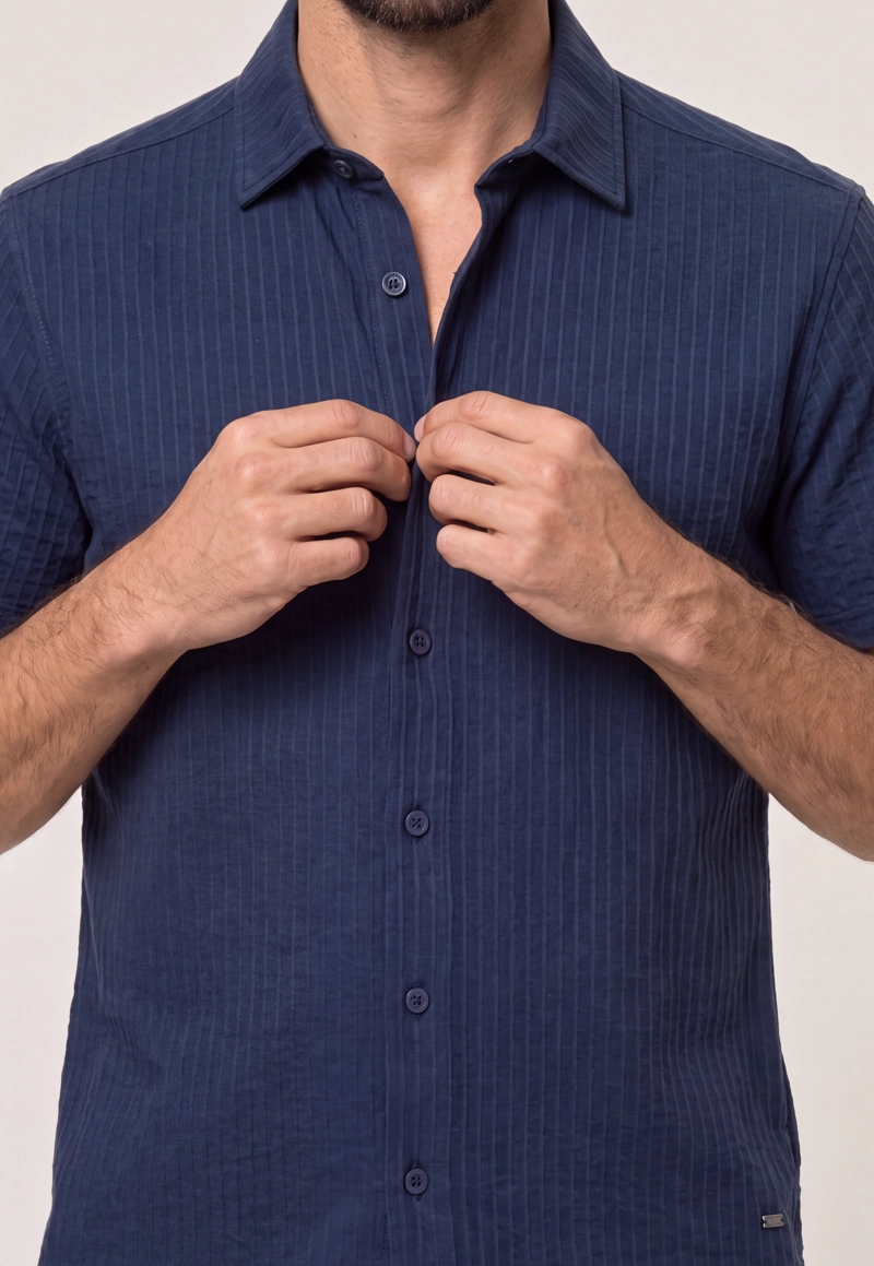 CAMISA CABOT NAVY - 4