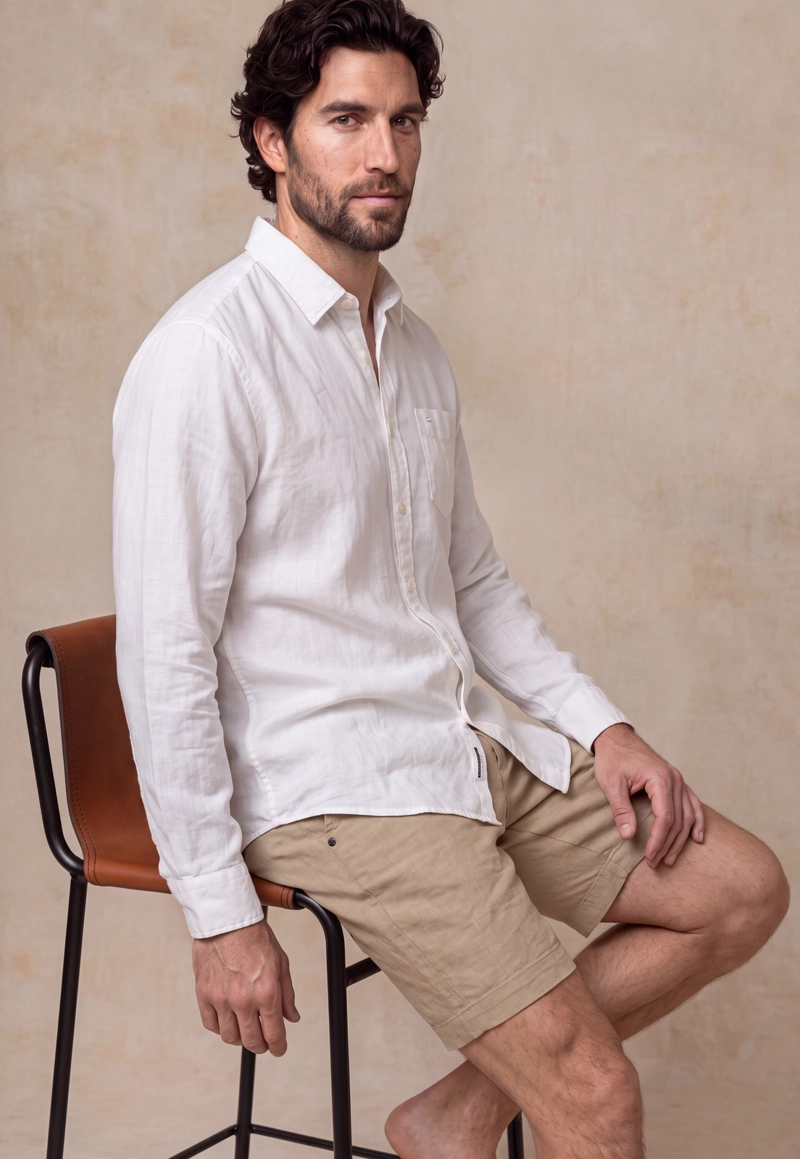 CAMISA LINO GREEN BAY OFF WHITE - 5