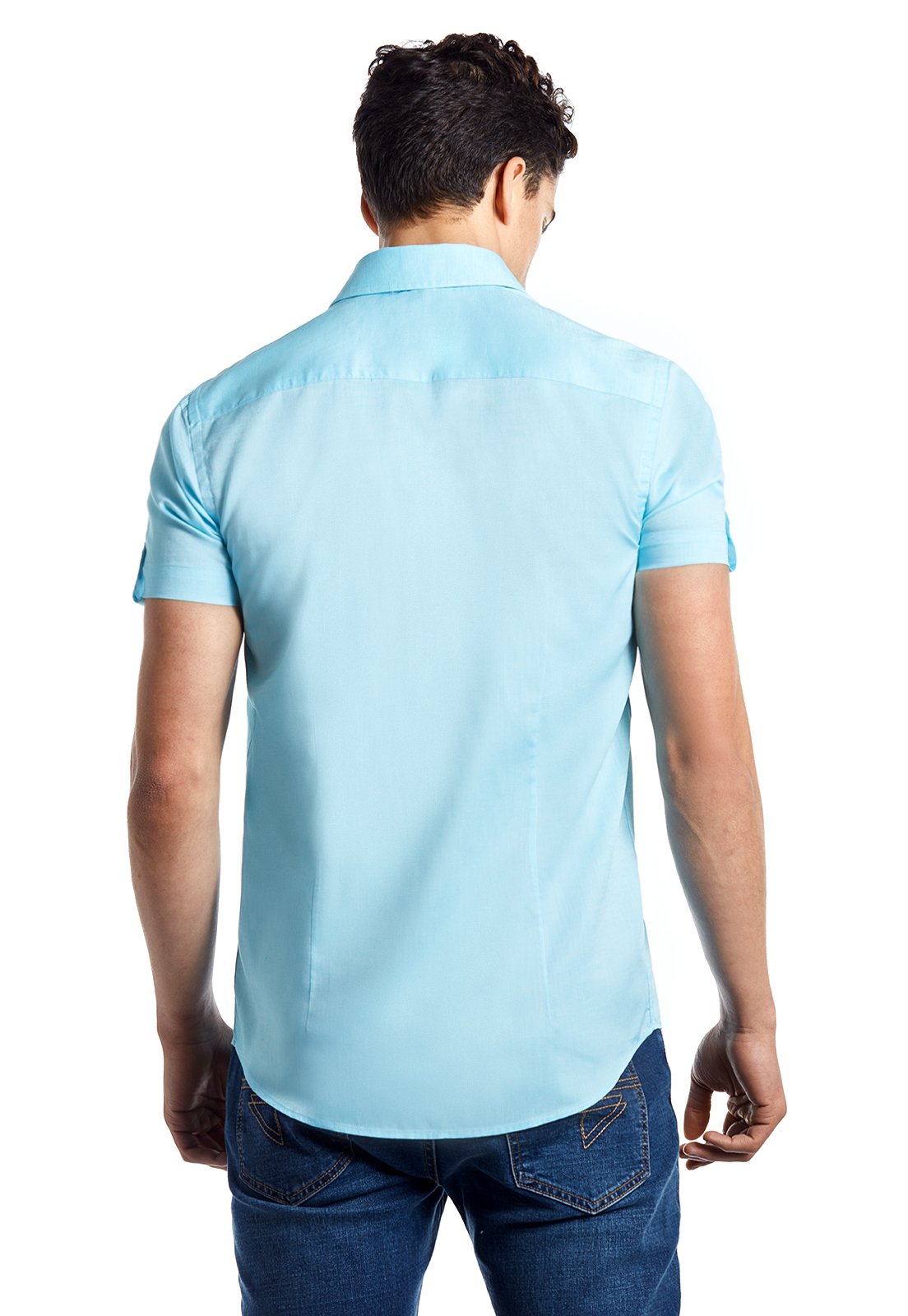 CAMISA MANGA CORTA ROME TURQUOISE - 3