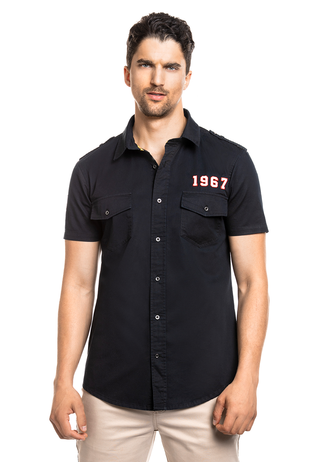 CAMISA MANGA CORTA RACING JEREM BLACK - 1