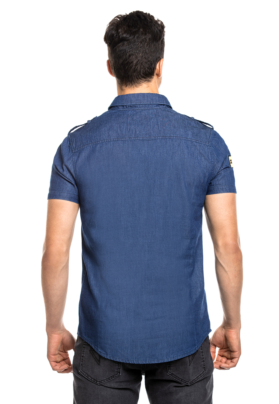 CAMISA MANGA CORTA RACING EZEQUIEL DENIM - 3