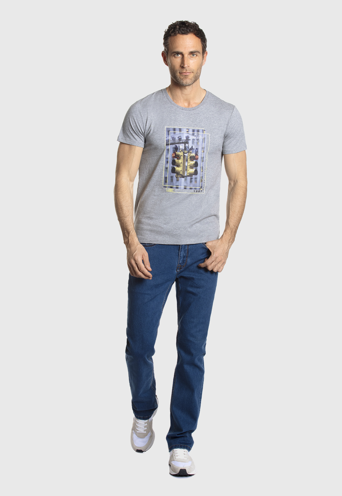 POLERA CUELLO REDONDO SAUL GREY MELANGE - 2
