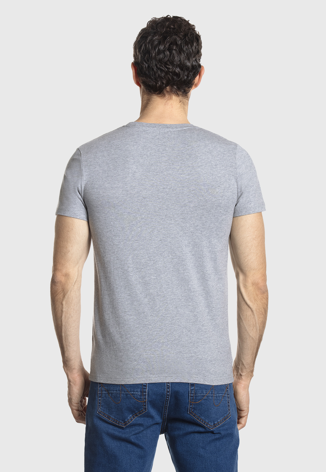 POLERA CUELLO REDONDO SAUL GREY MELANGE - 3