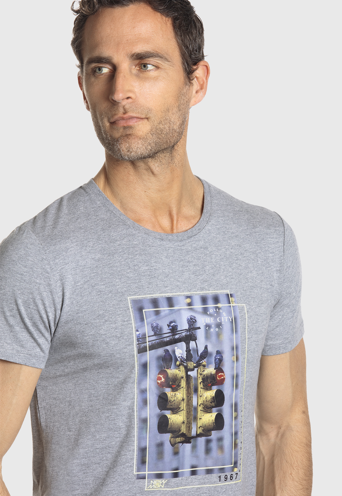 POLERA CUELLO REDONDO SAUL GREY MELANGE - 4