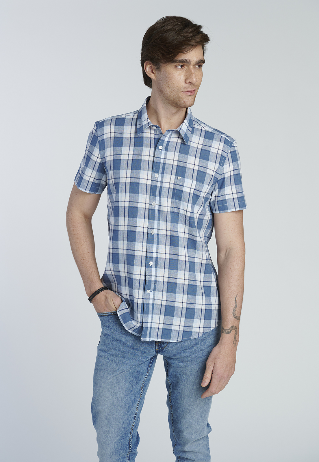 CAMISA BURDEOS BLUE - 1