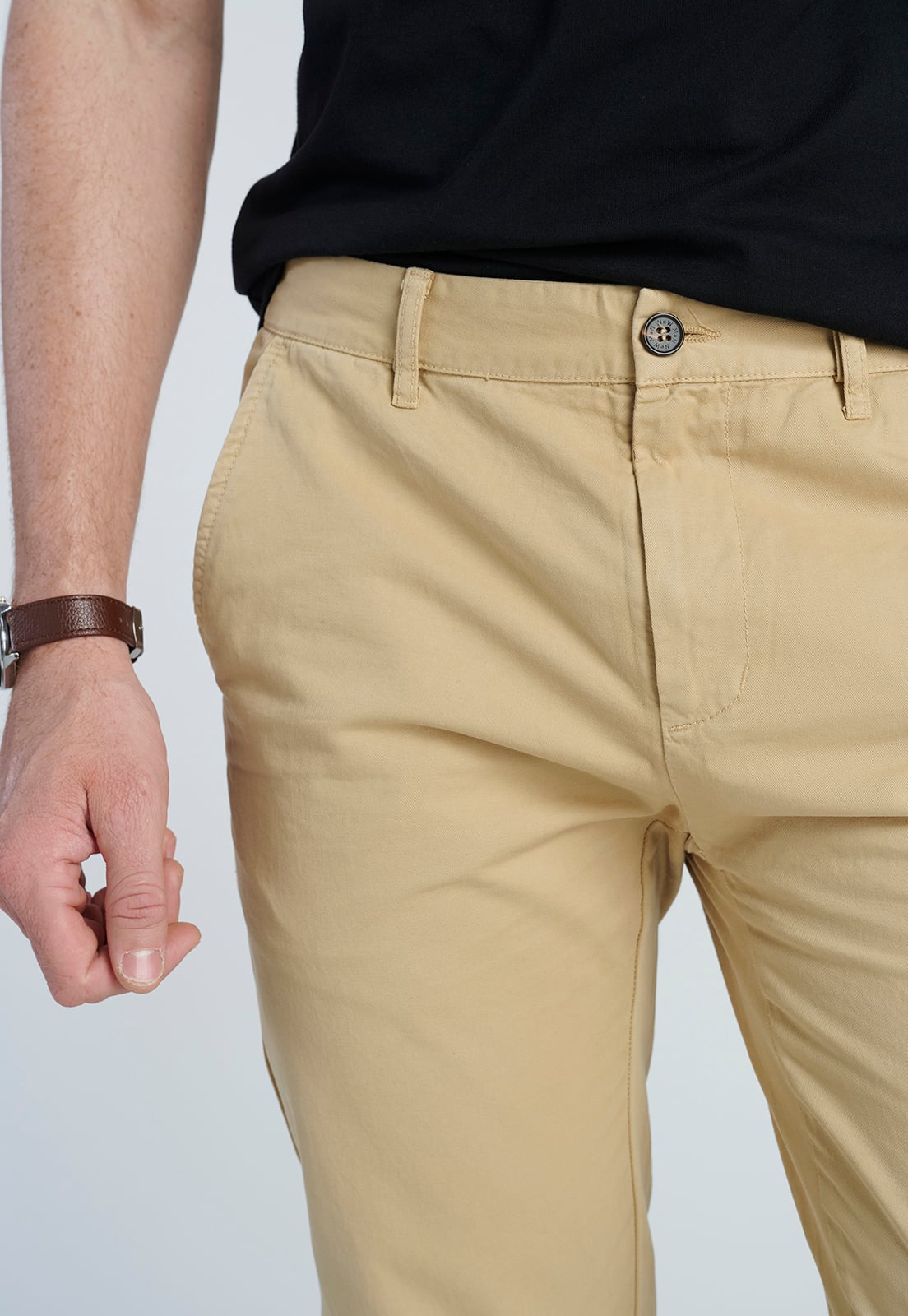PANTALÓN ALGODÓN HOMBRE NEW MAN SAND 203659Y0003 LILLE - 3