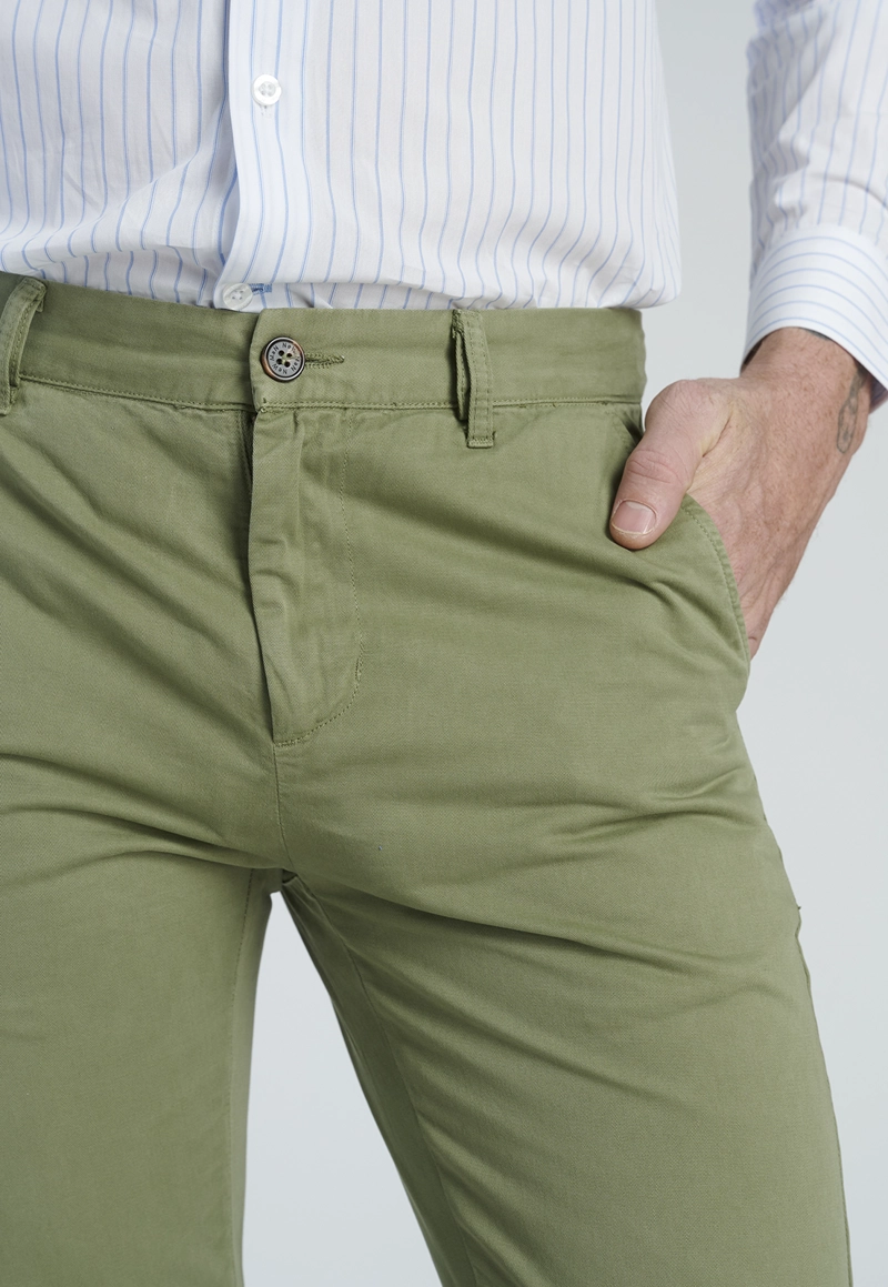 PANTALÓN ALGODÓN HOMBRE NEW MAN CAFE 203659Y0151 LILLE FOREST - 3