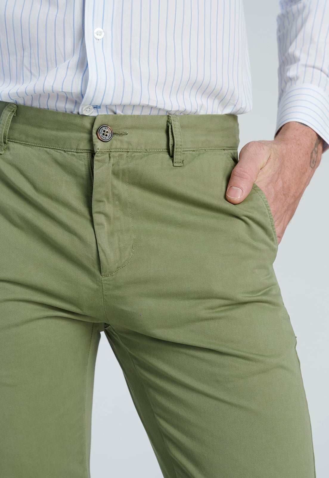 PANTALÓN ALGODÓN HOMBRE NEW MAN CAFE 203659Y0151 LILLE FOREST - 3