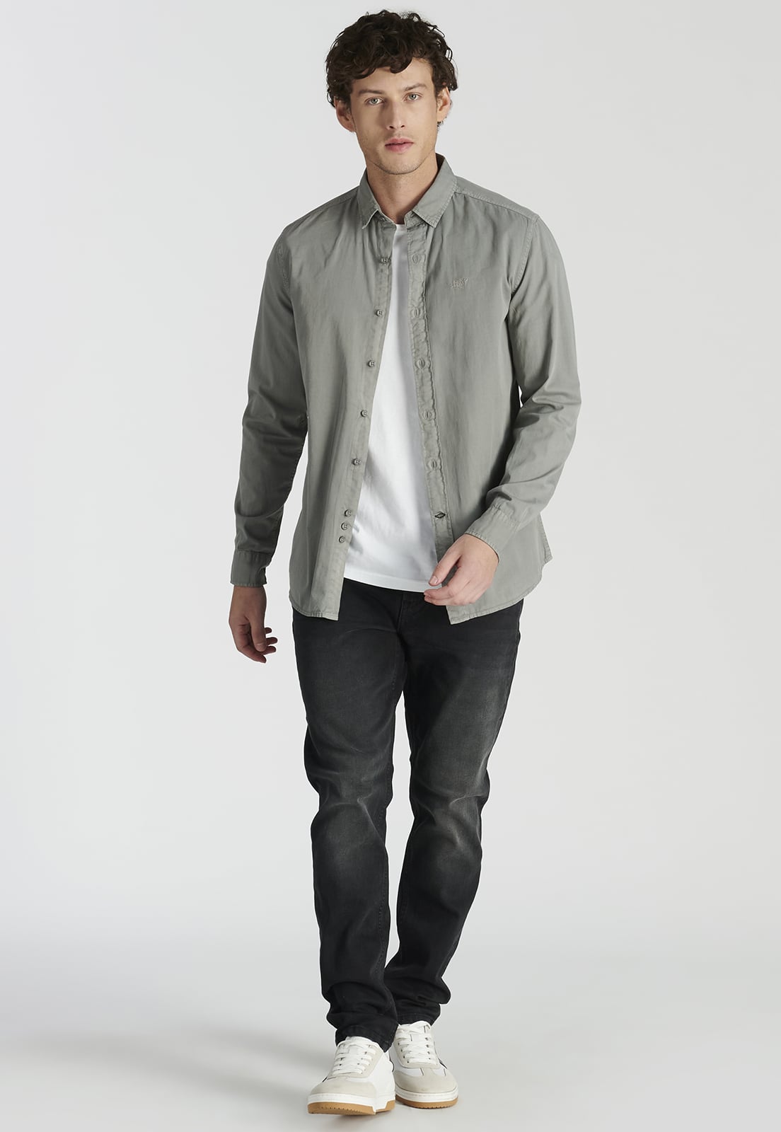 CAMISA ALGODÓN HOMBRE NEW MAN GRIS ELY AVANT-GARDE GREY - 2