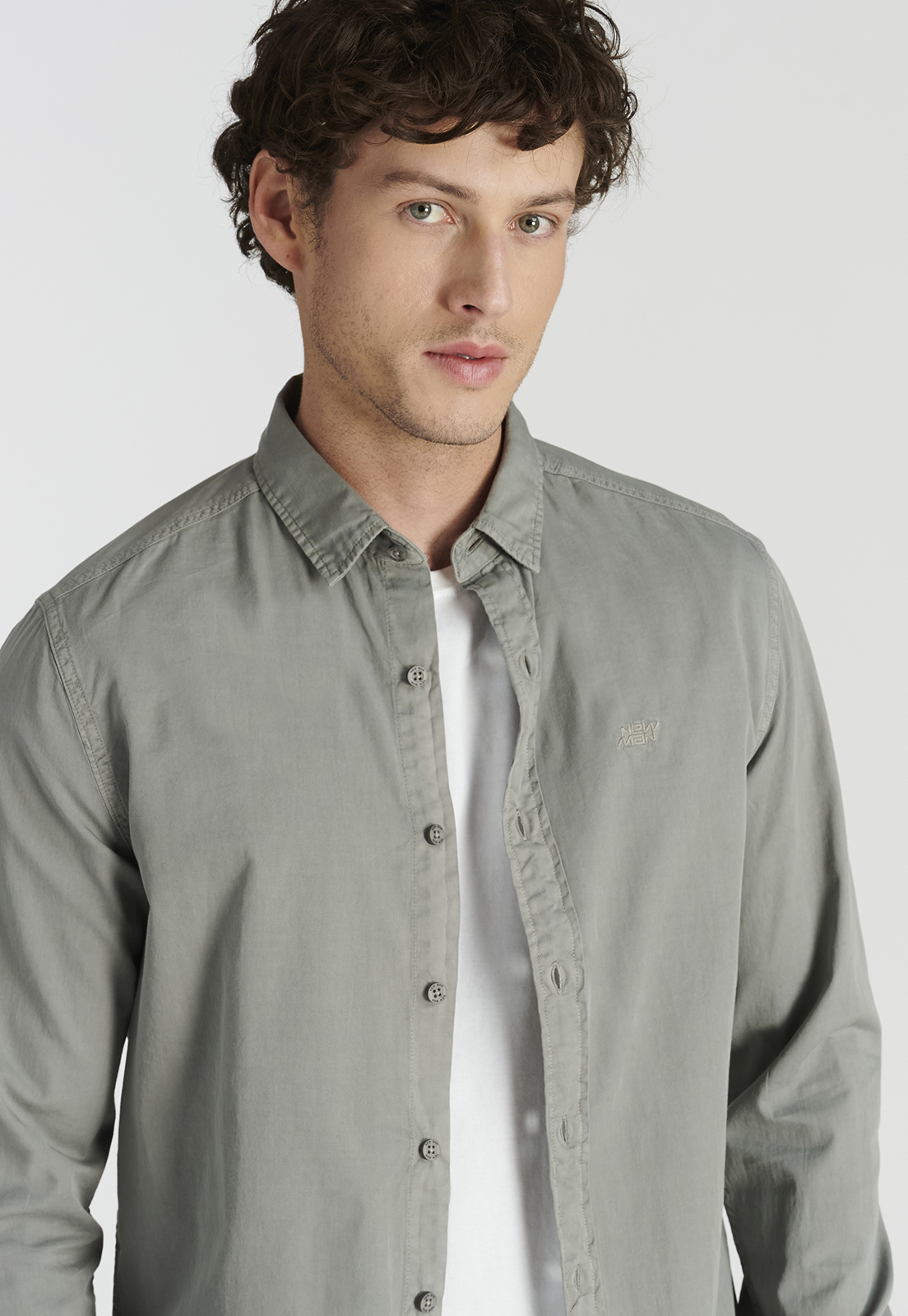 CAMISA ALGODÓN HOMBRE NEW MAN GRIS ELY AVANT-GARDE GREY - 3