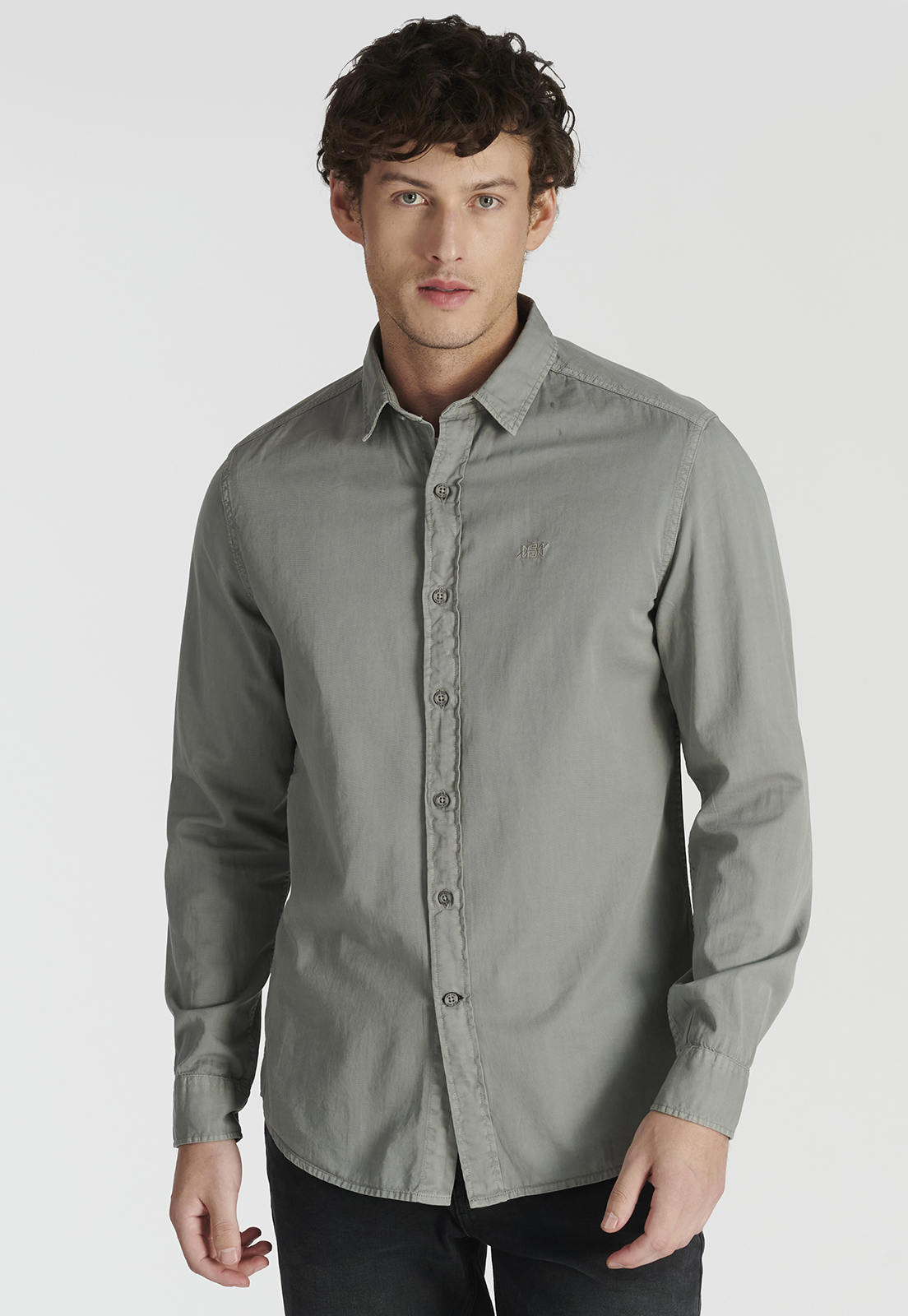 CAMISA ALGODÓN HOMBRE NEW MAN GRIS ELY AVANT-GARDE GREY - 5