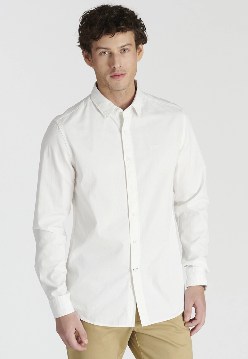 CAMISA ALGODÓN HOMBRE NEW MAN BEIGE ELY AVANT-GARDE SAND - 1