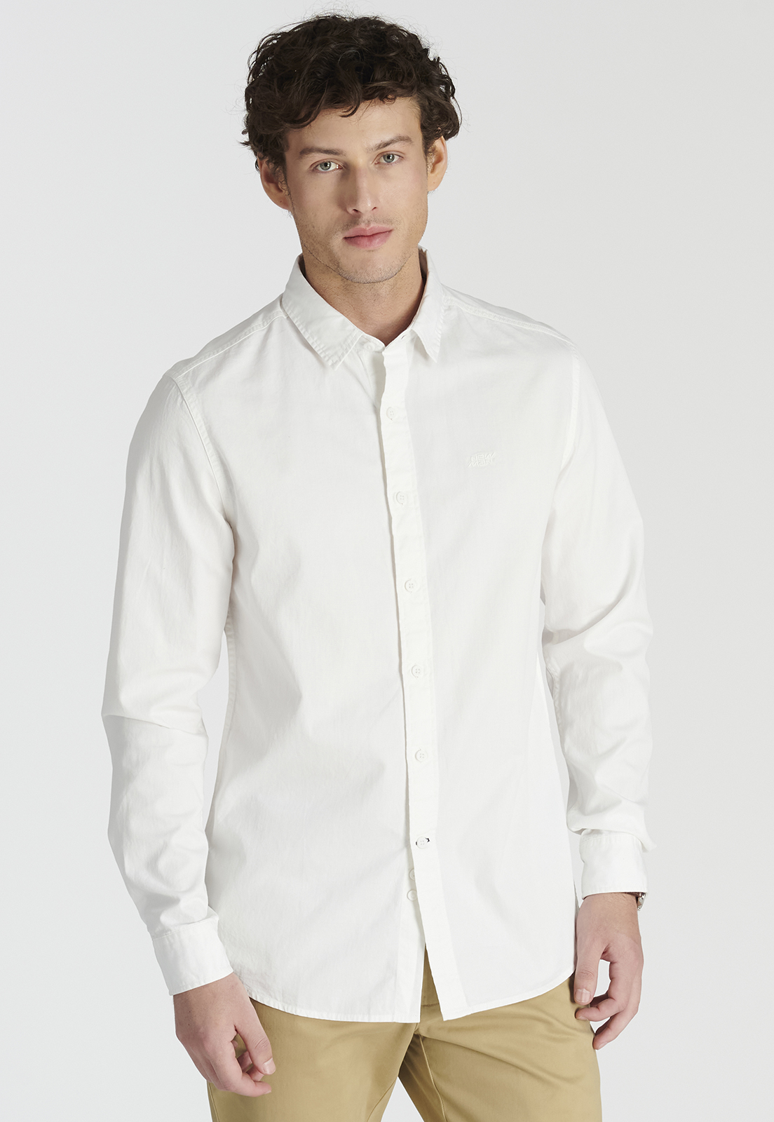 CAMISA ALGODÓN HOMBRE NEW MAN BEIGE ELY AVANT-GARDE SAND - 1