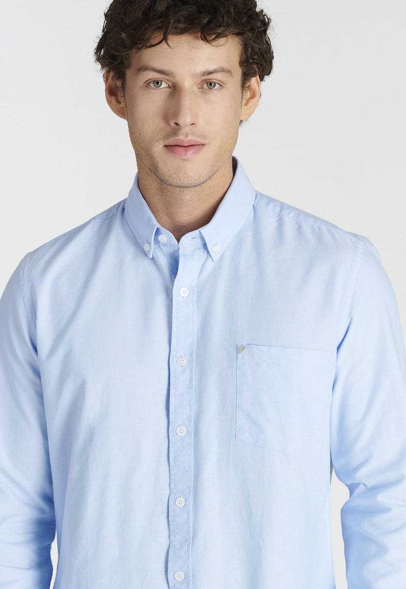 CAMISA ALGODÓN HOMBRE NEW MAN CELESTE EXETER HERITAGE SKY - 3