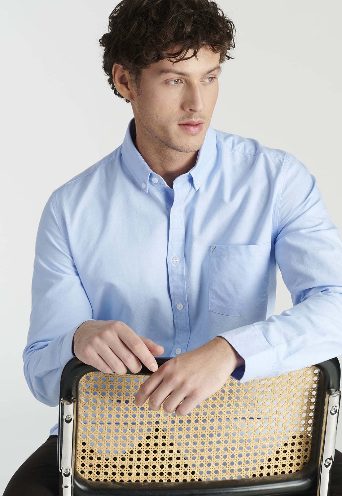CAMISA ALGODÓN HOMBRE NEW MAN CELESTE EXETER HERITAGE SKY - 5