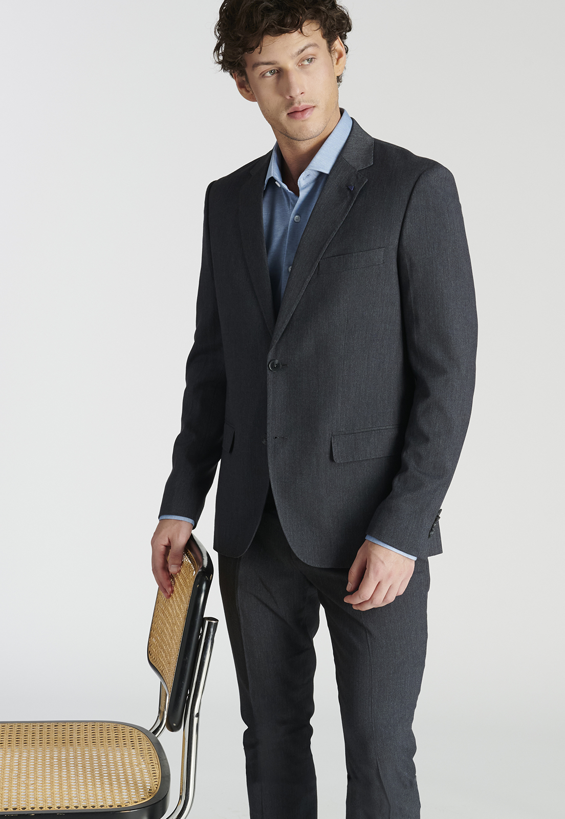 BLAZER HOMBRE NEW MAN GRIS CIERTO BUSINESS GREY - 5