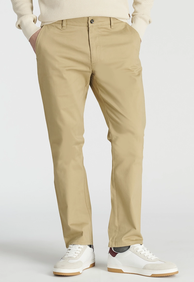PANTALÓN HOMBRE NEW MAN BEIGE BAGNEAUX SLIM HERITAGE DK. - 1
