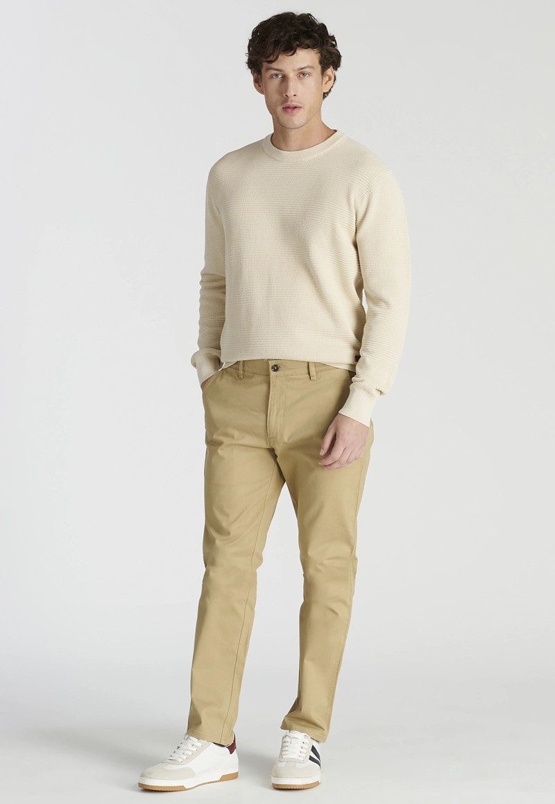 PANTALÓN HOMBRE NEW MAN BEIGE BAGNEAUX SLIM HERITAGE DK. - 2