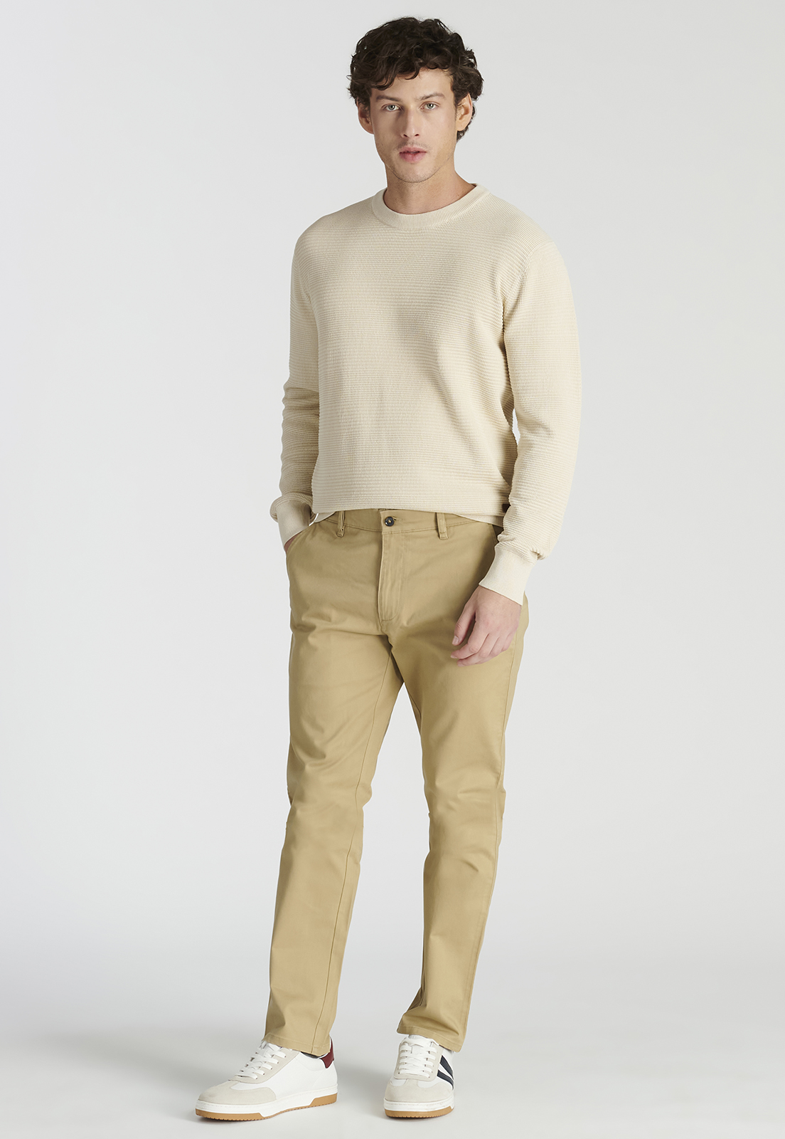 PANTALÓN HOMBRE NEW MAN BEIGE BAGNEAUX SLIM HERITAGE DK. - 2