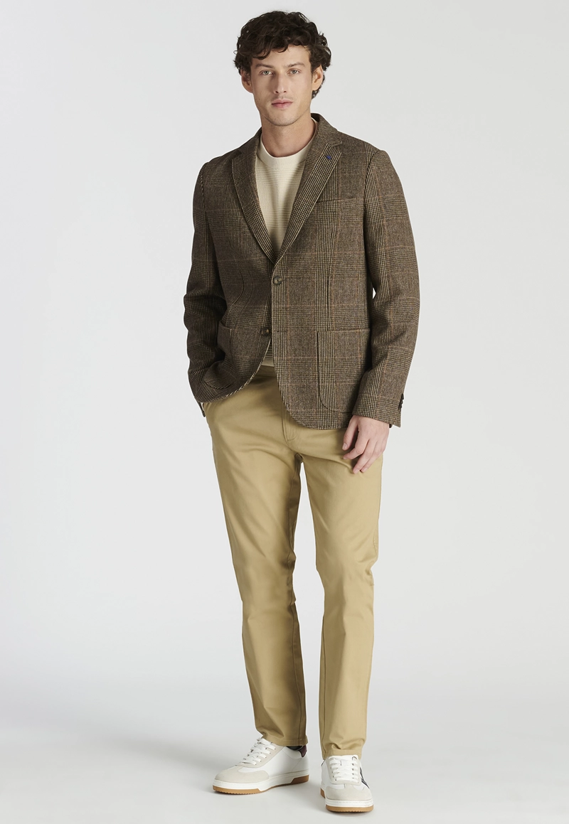 PANTALÓN HOMBRE NEW MAN BEIGE BAGNEAUX SLIM HERITAGE DK. - 5