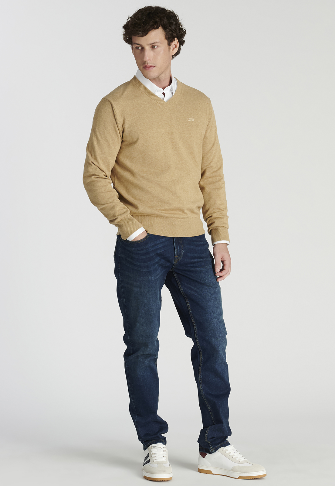 SWEATER HOMBRE NEW MAN CAMEL MELANGE MERIDA HERITAGE - 2