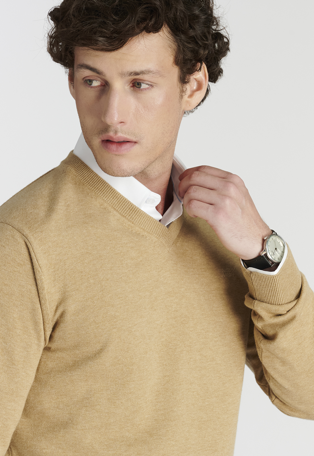 SWEATER HOMBRE NEW MAN CAMEL MELANGE MERIDA HERITAGE - 3
