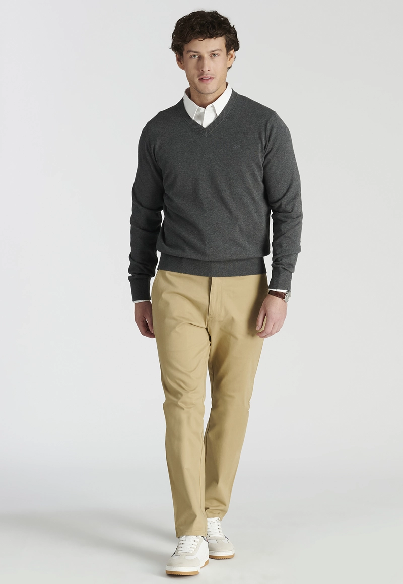 SWEATER HOMBRE NEW MAN GRIS MERIDA HERITAGE DK GREY MELANGE - 2