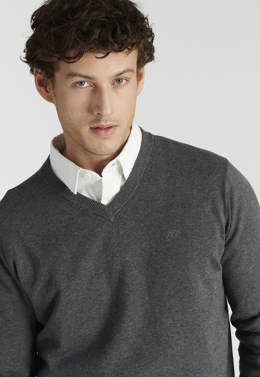 SWEATER HOMBRE NEW MAN GRIS MERIDA HERITAGE DK GREY MELANGE - 3