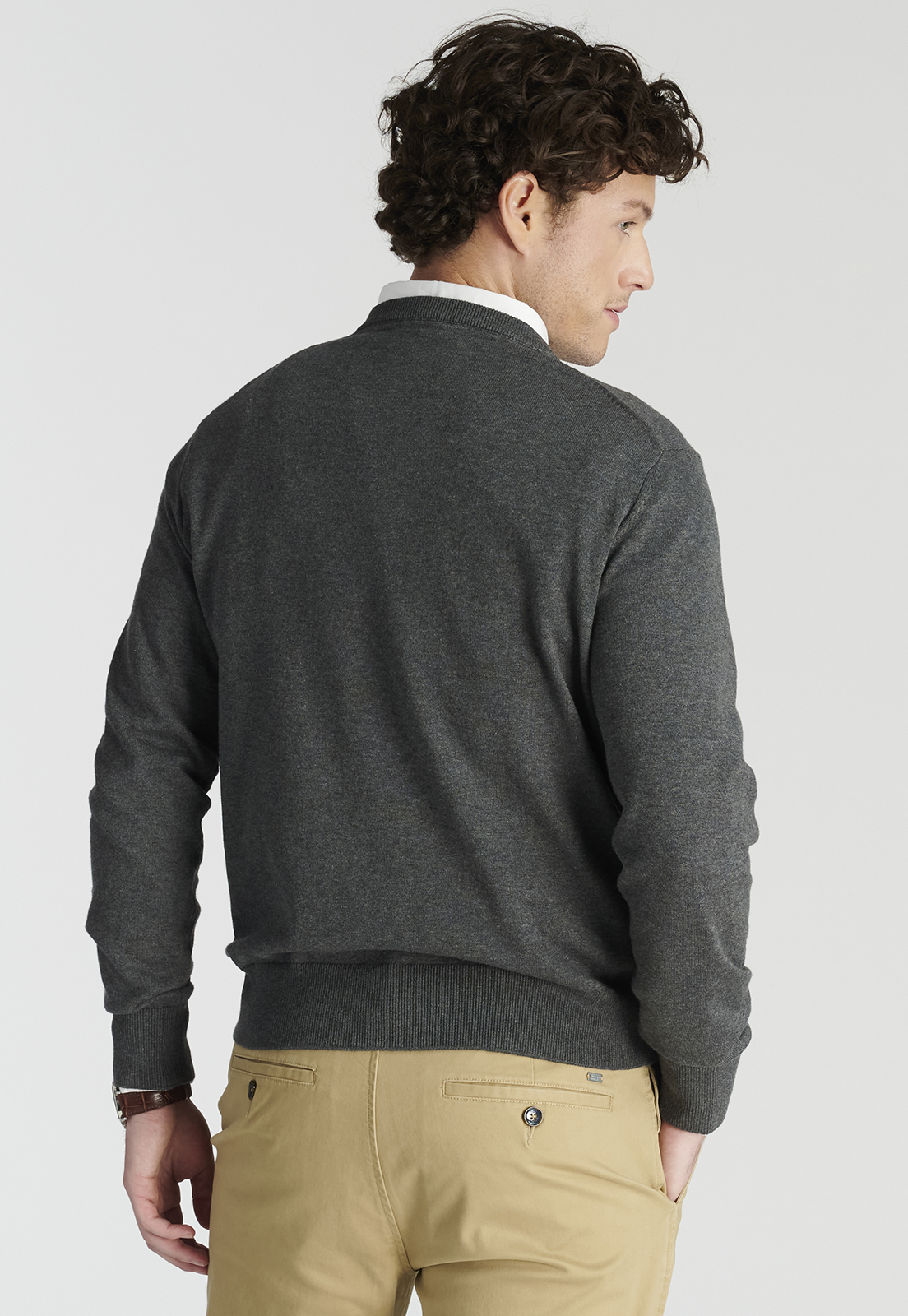 SWEATER HOMBRE NEW MAN GRIS MERIDA HERITAGE DK GREY MELANGE - 4