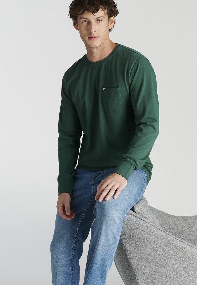 POLERA ALGODÓN HOMBRE NEW MAN VERDE RIVA HERITAGE GREEN - 5