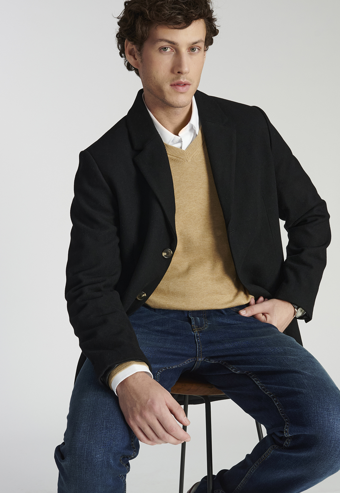 ABRIGO HOMBRE NEW MAN NEGRO PRINCE HERITAGE - 5
