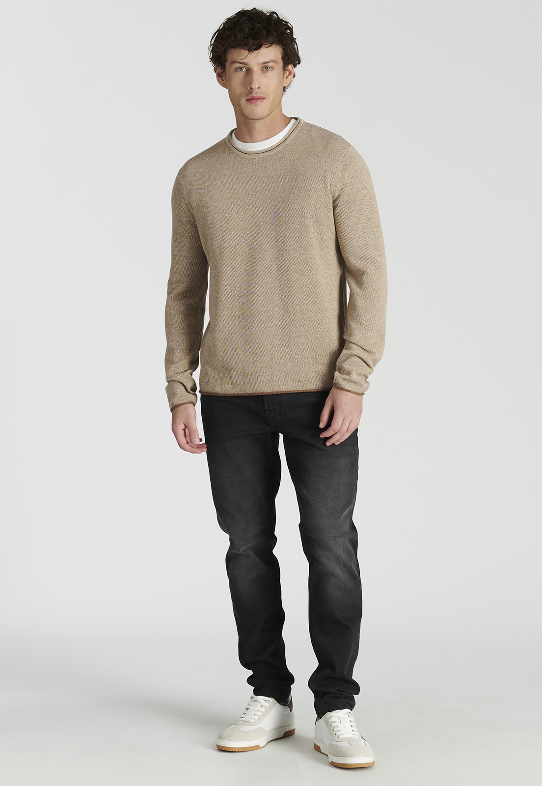 SWEATER HOMBRE NEW MAN CAMEL MELANGE NIZA AVANT-GARDE - 2
